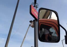 Hardees sign install