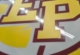 High School Locker Room Sign Install