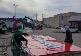 corporate sign installation hardees